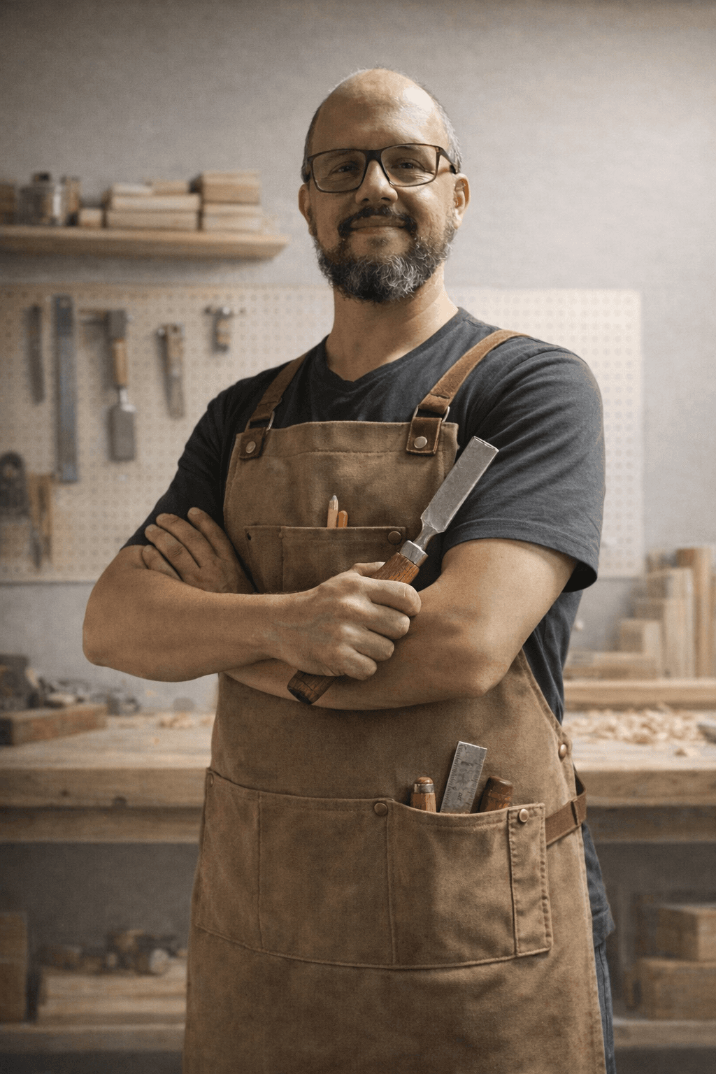 Marcelo Dias em sua oficina